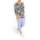 MARINA RINALDI COTTON BLEND BOTANICAL PRINT SWEATER