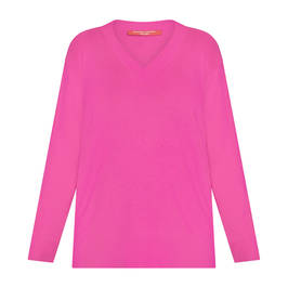 Marina Rinaldi V-Neck Sweater Fuchsia  - Plus Size Collection