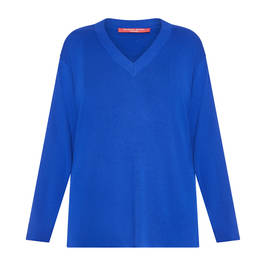 Marina Rinaldi V-Neck Sweater Bluette  - Plus Size Collection