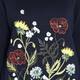 Marina Rinaldi navy floral embroidered cotton SWEATER