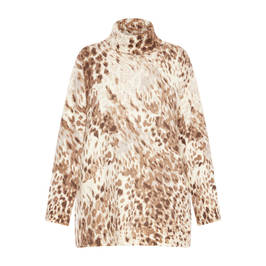Marina Rinaldi Cashmere Blend Animal Print Sweater Cream - Plus Size Collection