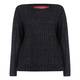 Marina Rinaldi Black Metallized Cable Knit sweater