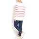 PERSONA BY MARINA RINALDI PURE COTTON stripe SWEATER with split sides