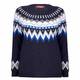 MARINA RINALDI NAVY LUREX FAIR ISLE SWEATER