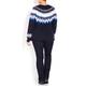 MARINA RINALDI NAVY LUREX FAIR ISLE SWEATER