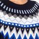 MARINA RINALDI NAVY LUREX FAIR ISLE SWEATER