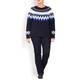 MARINA RINALDI NAVY LUREX FAIR ISLE SWEATER