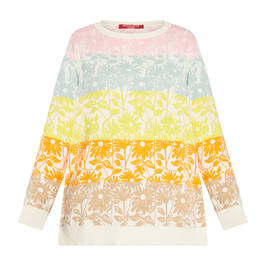 Marina Rinaldi Pure Cotton Sweater Pastel Rainbow - Plus Size Collection