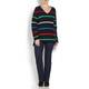 MARINA RINALDI LUREX black STRIPE SWEATER