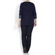 Marina Rinaldi RIBBED ROUND NECK SWEATER with METALLIC CUFF