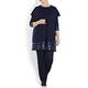 Marina Rinaldi RIBBED ROUND NECK SWEATER with METALLIC CUFF