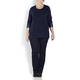 Marina Rinaldi RIBBED ROUND NECK SWEATER with METALLIC CUFF