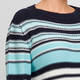 Marina Rinaldi Cotton Blend Stripe Sweater Navy 