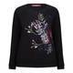 MARINA RINALDI EMBROIDERED FLOWER SEQUIN SWEATER
