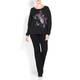 MARINA RINALDI EMBROIDERED FLOWER SEQUIN SWEATER
