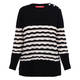 Marina Rinaldi 100% Virgin Wool Striped Sweater Black