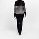 Marina Rinaldi 100% Virgin Wool Striped Sweater Black