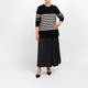 Marina Rinaldi 100% Virgin Wool Striped Sweater Black