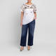 Marina Rinaldi Pure Cotton Foil Print T-Shirt White 