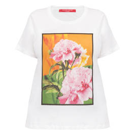 Marina Rinaldi Floral Graphic Print T-Shirt Off-White  - Plus Size Collection