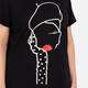 Marina Rinaldi Printed Cotton T-Shirt Black