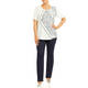 Marina Rinaldi Printed T-Shirt Navy and White 