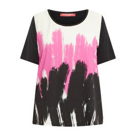Marina Rinaldi Printed T-Shirt Black and Pink - Plus Size Collection