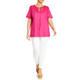 Marina Rinaldi Cotton Jersey Boho T-Shirt Fuchsia 