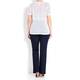 MARINA RINALDI white linen T SHIRT with lace yoke