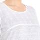 MARINA RINALDI white linen T SHIRT with lace yoke