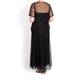 MARINA RINALDI BLACK SHEER EMBROIDERED TULLE TOP 