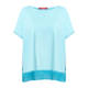 Marina Rinaldi Jersey Fringed Top Turquoise