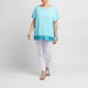 Marina Rinaldi Jersey Fringed Top Turquoise