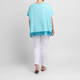 Marina Rinaldi Jersey Fringed Top Turquoise