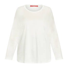 Marina Rinaldi Pure Cotton Long Sleeve T-Shirt White  - Plus Size Collection