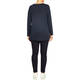 Marina Rinaldi Pure Cotton Long Sleeve T-Shirt Navy 