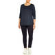 Marina Rinaldi Pure Cotton Long Sleeve T-Shirt Navy 