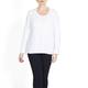 MARINA RINALDI WHITE ROUND NECK LONG SLEEVE TOP