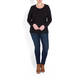 MARINA RINALDI BLACK ROUND NECK LONG SLEEVE TOP