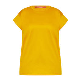 Marina Rinaldi Pure Cotton Long Sleeve T-Shirt Ochre  - Plus Size Collection