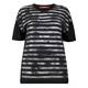 MARINA RINALDI print top with sheer stripe overlay