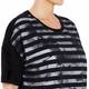 MARINA RINALDI print top with sheer stripe overlay