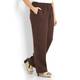 MARINA RINALDI chocolate linen TROUSERS