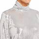 MARINA RINALDI SILVER SEQUIN POLO NECK TOP