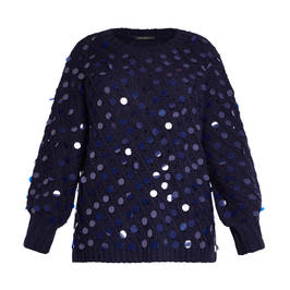 Marina Rinaldi Sweater With Large Sequins Cobalt - Plus Size Collection