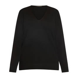 Marina Rinaldi Virgin Merino Wool Knitted Sweater Black - Plus Size Collection