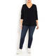MARINA RINALDI V-NECK SWEATER NAVY