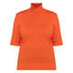 Marina Rinaldi Virgin Wool Short Sleeve Turtleneck Sweater Orange