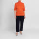 Marina Rinaldi Virgin Wool Short Sleeve Turtleneck Sweater Orange