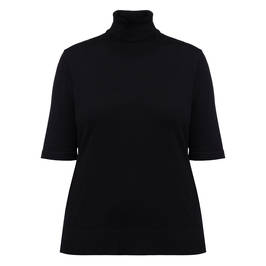 Marina Rinaldi Virgin Merino Wool Polo Neck Sweater Black - Plus Size Collection